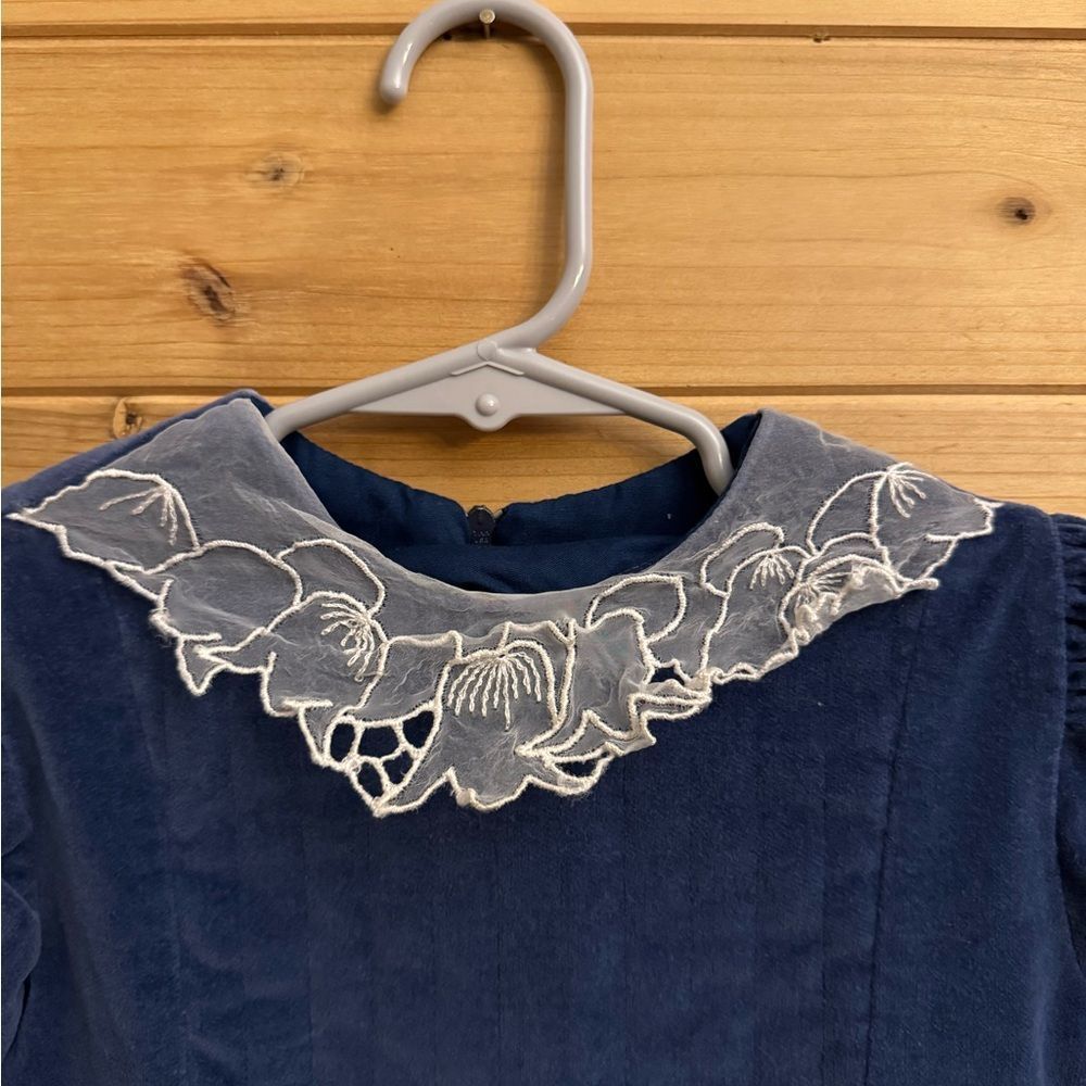 Bundle Vintage Girls Size 4 Ditsy Floral Crushed Velvet Lace Holidays Dress - Picture 11 of 16